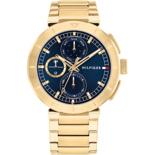 Tommy Hilfiger Lorenzo Men's Blue Dial Gold Tone Bracelet Watch