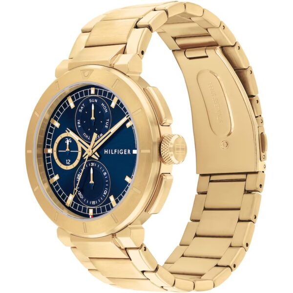 Tommy Hilfiger Lorenzo Men's Blue Dial Gold Tone Bracelet Watch - Image 2