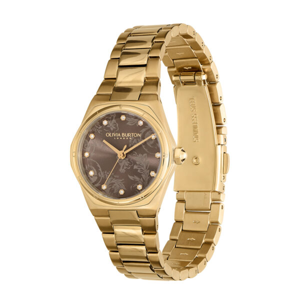 Olivia Burton Sports Luxe 28mm Mini Hexa Mushroom & Gold Bracelet Watch - Image 2