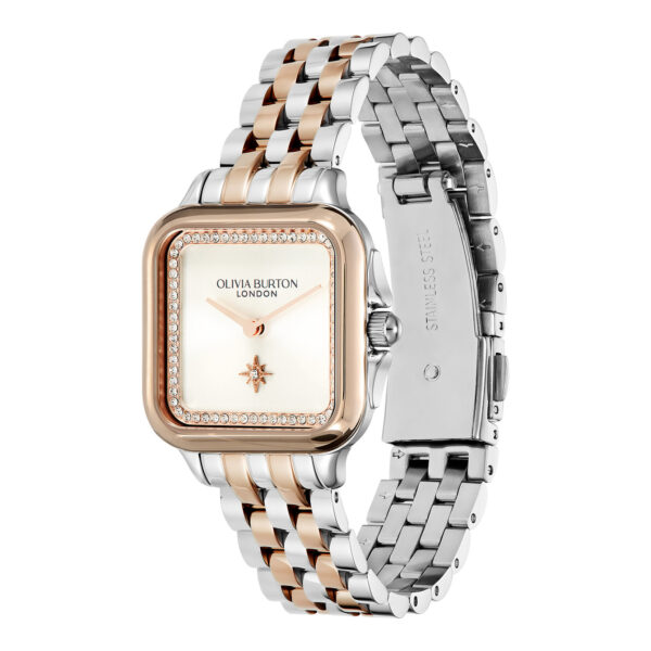 Olivia Burton Classic 28mm Grosvenor White & Two Tone Bracelet Watch - Image 2