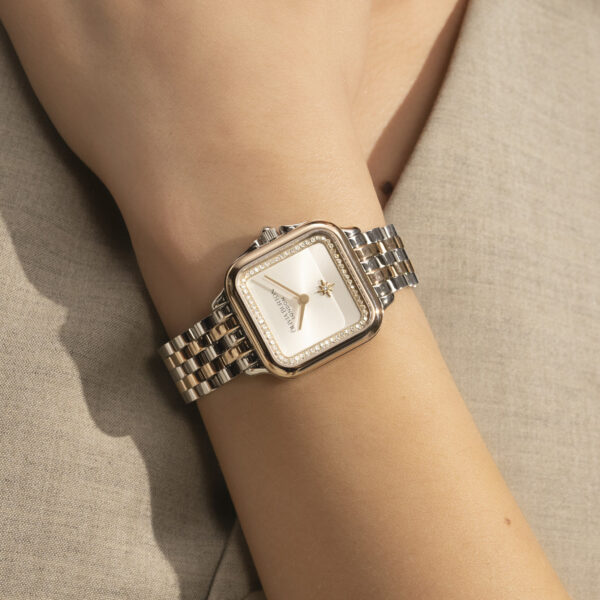 Olivia Burton Classic 28mm Grosvenor White & Two Tone Bracelet Watch - Image 3