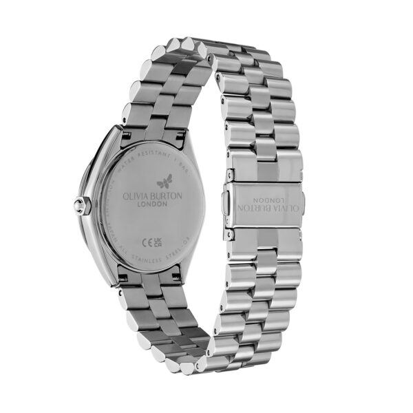 Olivia Burton Sports Luxe 34mm Bejewelled Mellow Rose & Silver Bracelet Watch - Image 5