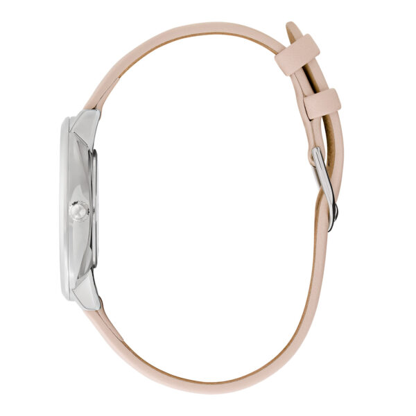 Olivia Burton Signature 35mm Butterfly Ultra Slim Silver & Nude Leather Strap Watch - Image 4
