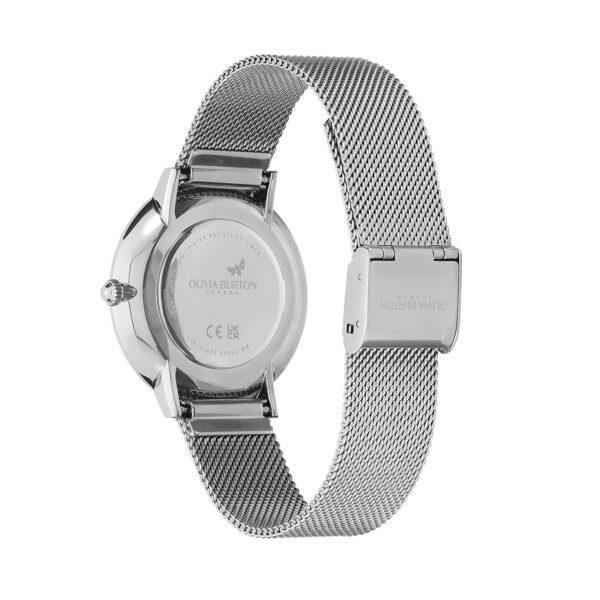 Olivia Burton Signature 35mm Butterfly Ultra Slim Silver Mesh Watch - Image 5