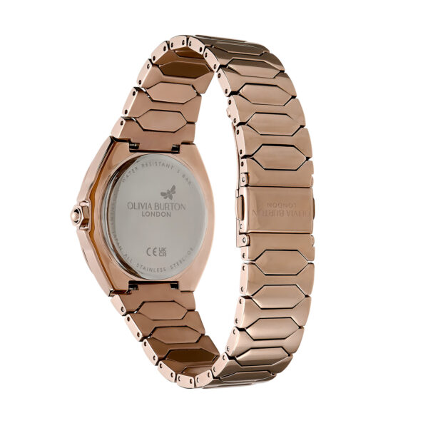 Olivia Burton Sports Luxe 36mm Lustre Multi-Function White & Rose Gold Bracelet Watch - Image 5