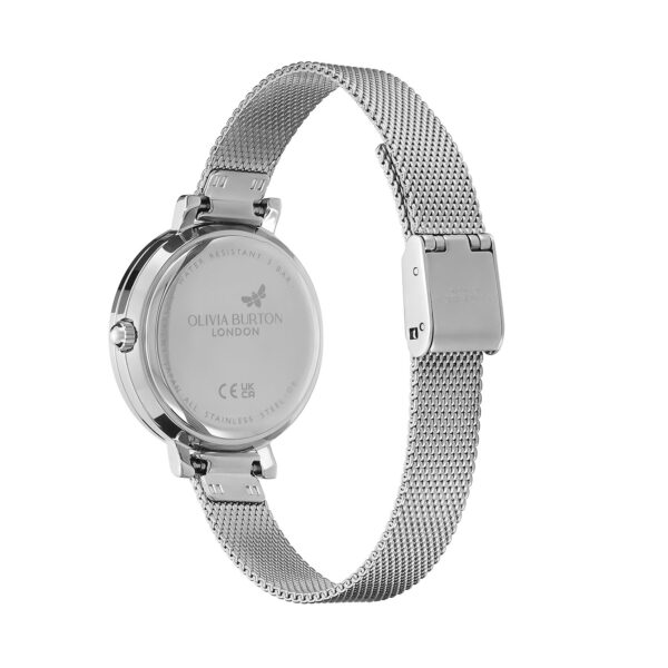 Olivia Burton Classic 30mm Vintage Bead Silver Mesh Watch - Image 5