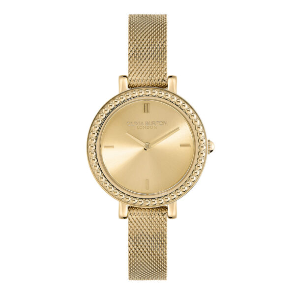 Olivia Burton Classic 30mm Vintage Bead Gold Mesh Watch