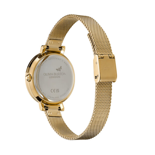 Olivia Burton Classic 30mm Vintage Bead Gold Mesh Watch - Image 5