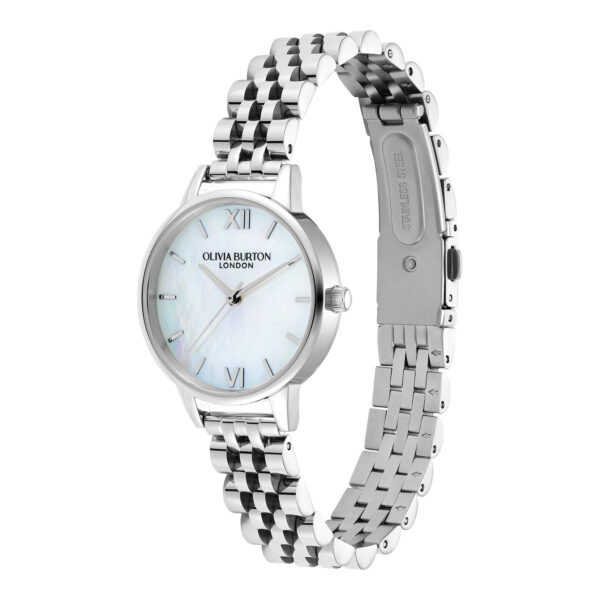 Olivia Burton Classic 30mm White & Silver Bracelet Watch - Image 3