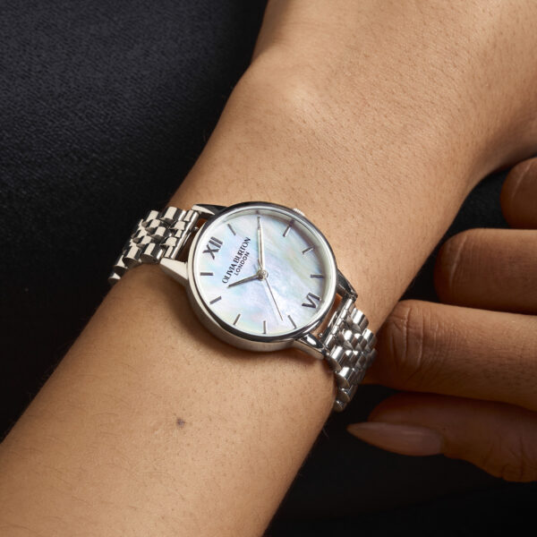 Olivia Burton Classic 30mm White & Silver Bracelet Watch - Image 2