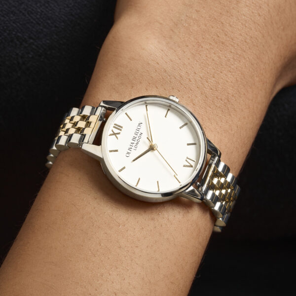 Olivia Burton 30mm White & Two Tone Bracelet Watch - Image 3