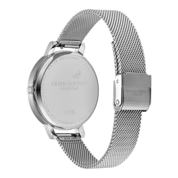 Olivia Burton Classic 38mm White & Silver Mesh Watch - Image 5