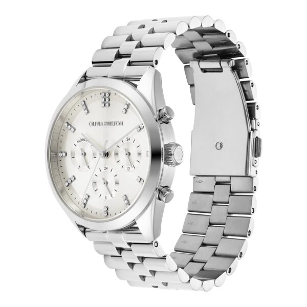 Olivia Burton Sports Luxe 38mm City Classic Multifunction Silver Bracelet Watch - Image 2