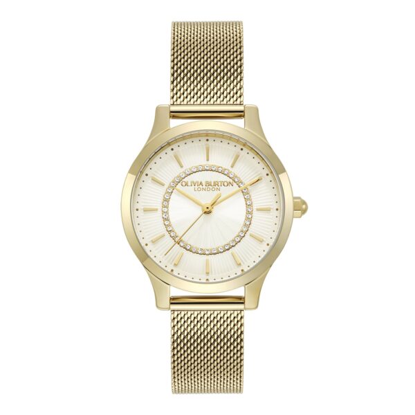 Olivia Burton Classic 30mm Wonderlust Ivory & Gold Mesh Watch