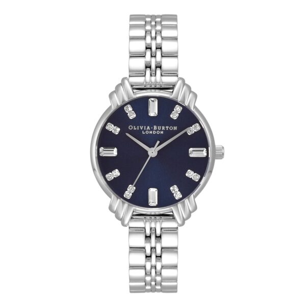 Olivia Burton Classic 30mm Blue & Silver Bracelet Watch