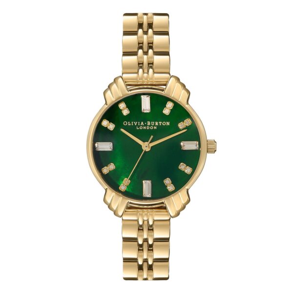 Olivia Burton Classic 30mm Emerald & Gold Bracelet Watch