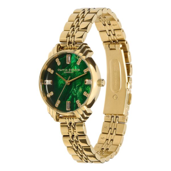 Olivia Burton Classic 30mm Emerald & Gold Bracelet Watch - Image 2