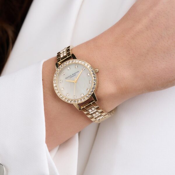 Olivia Burton Treasure 34mm White & Gold Bracelet Watch - Image 3