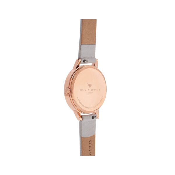 Olivia Burton Abstract Florals 30mm Rose Gold & Blush Leather Strap Watch - Image 3