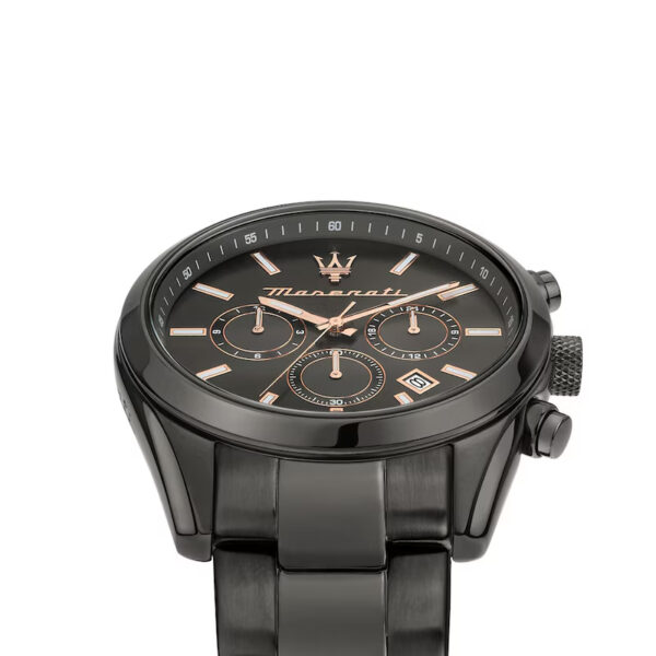 Maserati Attrazione Men's Rose Gold Accents Black Gunmetal Bracelet Watch - Image 5