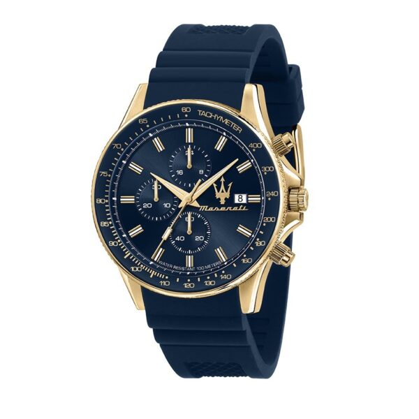 Maserati Sfida Chronograph Blue Silicon Strap Watch