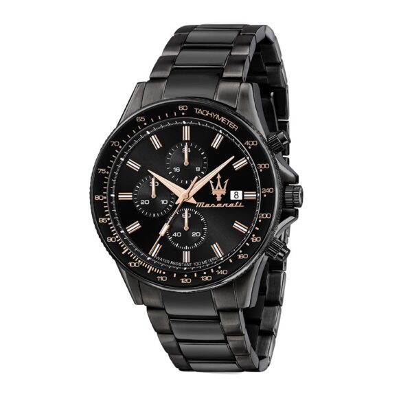 Maserati Sfida Chronograph Black IP Bracelet Watch