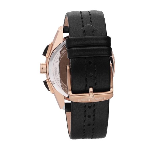 Maserati Traguardo Black Leather Strap Watch - Image 2