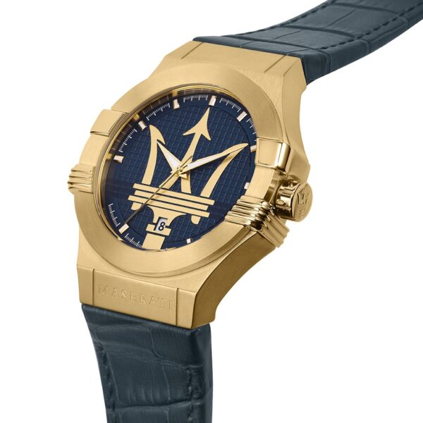 Maserati Potenza Blue Leather Strap Watch - Image 5