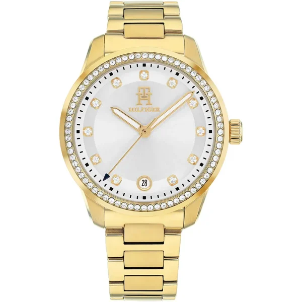 Tommy Hilfiger Ladies' Crystal Bezel Gold Tone Watch