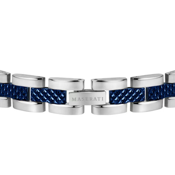 Maserati Successo Men's Blue Dial Stainless Steel Bracelet Watch & Blue Detail Chain Bracelet Set - Image 4