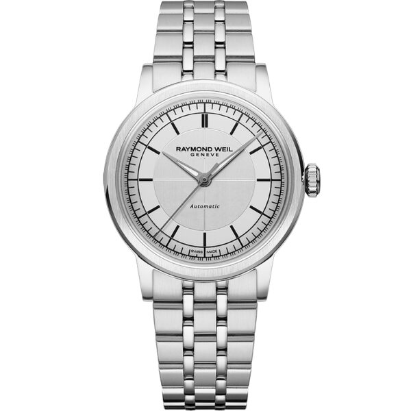 Raymond Weil Millesime Automatic Central Seconds Silver Dial Watch, 35 mm