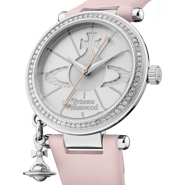 Vivienne Westwood Orb Pastelle Ladies Quartz Watch with Silver Dial & Pink Leather Strap - Image 2