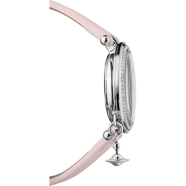 Vivienne Westwood Orb Pastelle Ladies Quartz Watch with Silver Dial & Pink Leather Strap - Image 3
