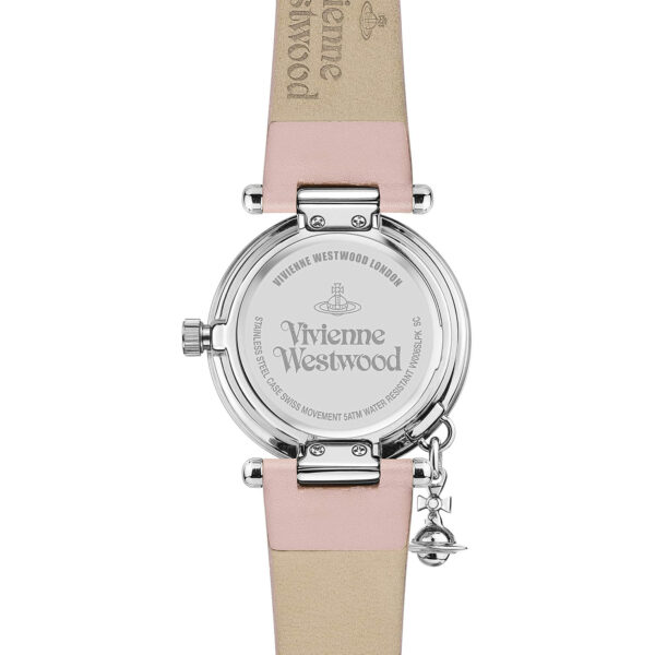 Vivienne Westwood Orb Pastelle Ladies Quartz Watch with Silver Dial & Pink Leather Strap - Image 4