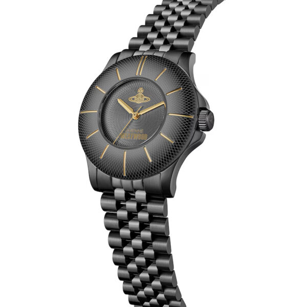 Vivienne Westwood Walbrook Black Dial & IP Black Stainless Steel Bracelet Watch - Image 4