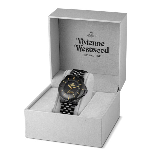 Vivienne Westwood Walbrook Black Dial & IP Black Stainless Steel Bracelet Watch - Image 6