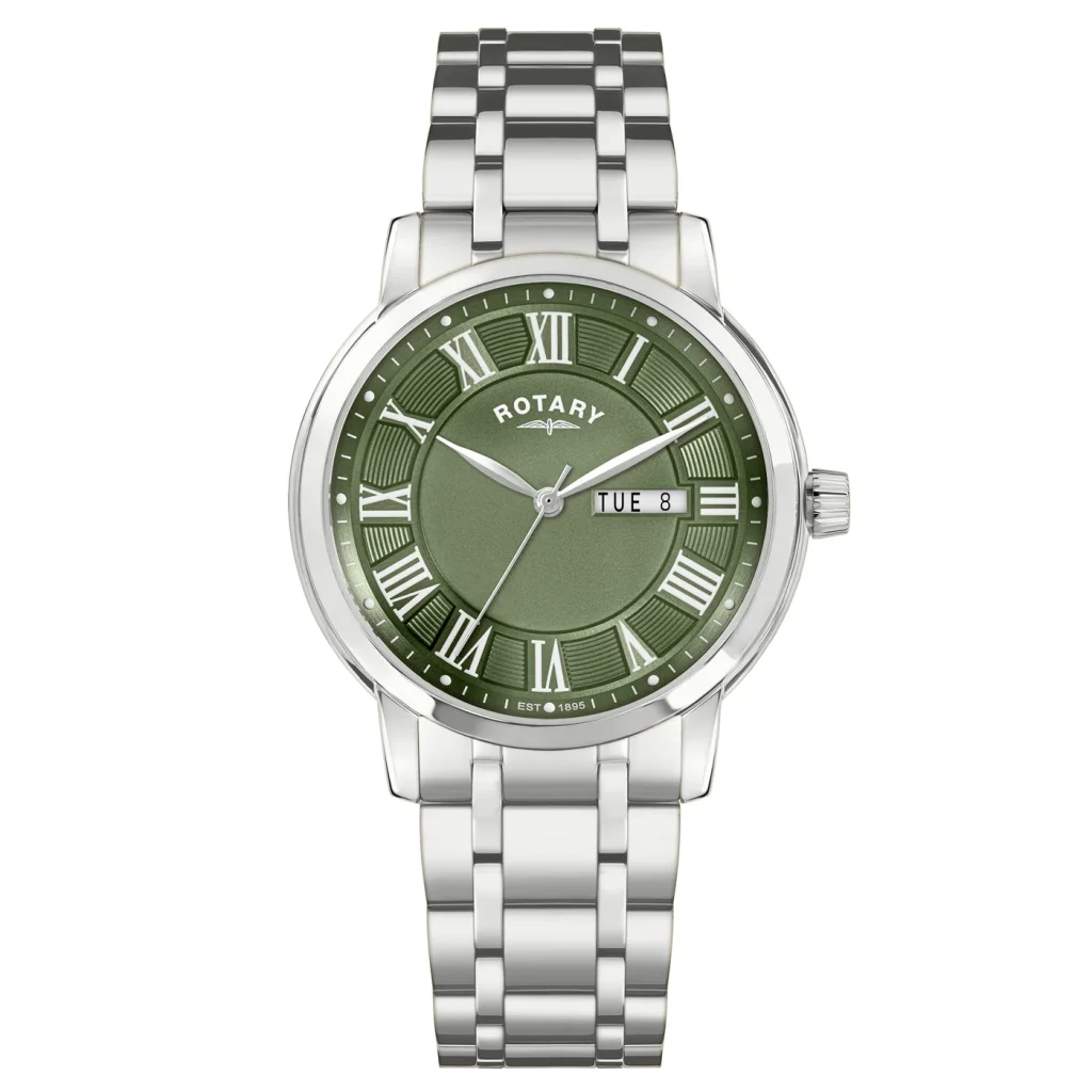 Rotary Heritage Men’s Green Roman Dial Watch RGB10023/24 1