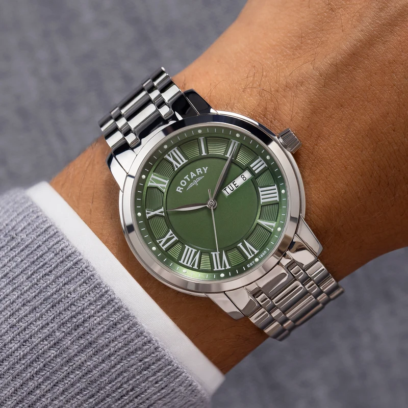 Rotary Heritage Men’s Green Roman Dial Watch RGB10023/24