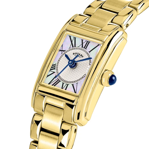 Rotary Heritage Astoria Rectangular Gold Watch RLB10026/70 2